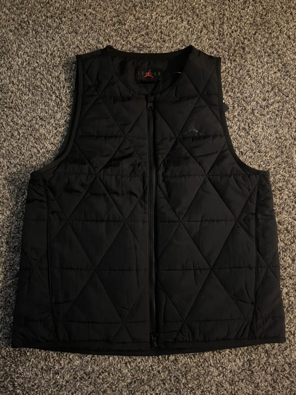 Jordan Golf Black Quilted Diamond-Pattern Vest